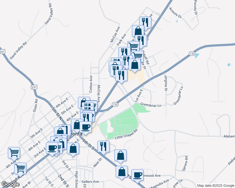 map of restaurants, bars, coffee shops, grocery stores, and more near 215 Valley Road in Oneonta