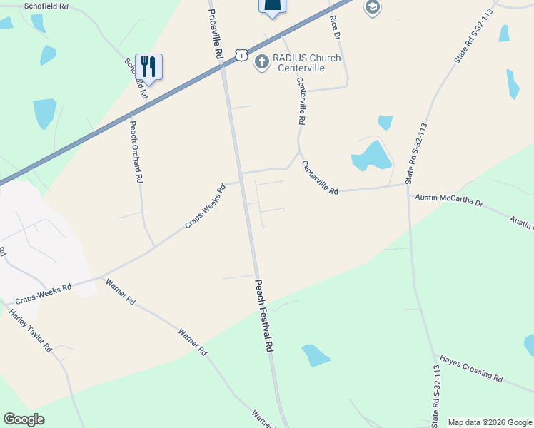 map of restaurants, bars, coffee shops, grocery stores, and more near 1250 Peach Festival Road in Gilbert