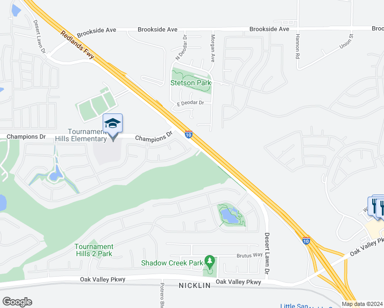 map of restaurants, bars, coffee shops, grocery stores, and more near 37239 Winged Foot Road in Beaumont