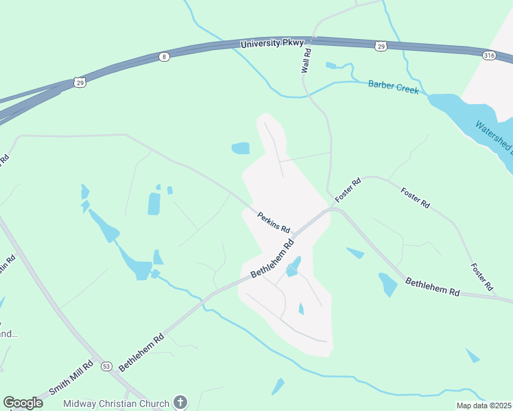 map of restaurants, bars, coffee shops, grocery stores, and more near 1432 Perkins Road in Winder