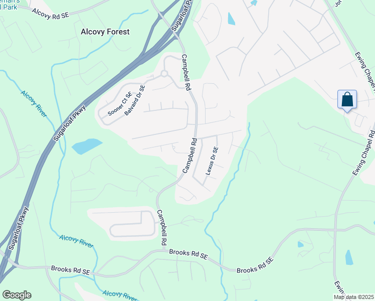map of restaurants, bars, coffee shops, grocery stores, and more near 1600 Kamp Springs Avenue in Lawrenceville