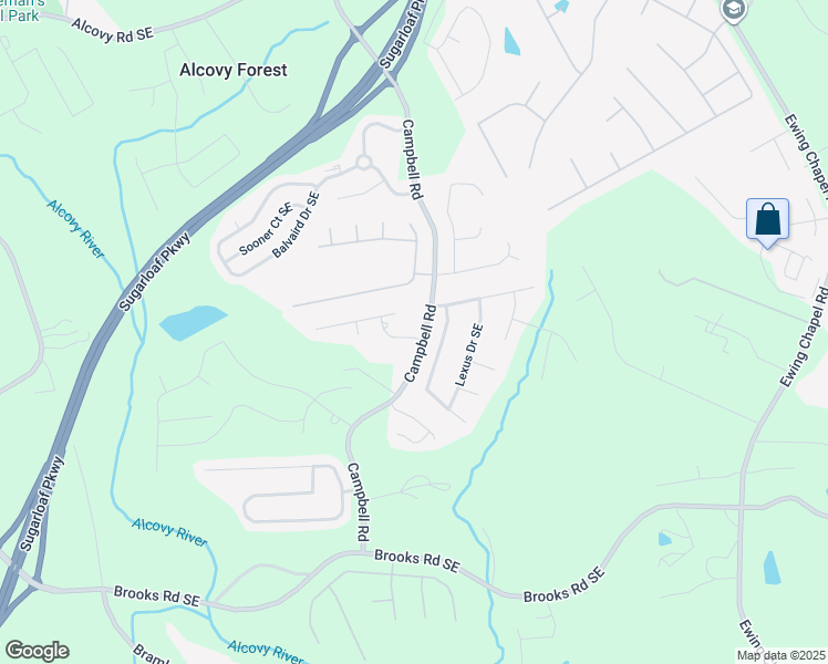 map of restaurants, bars, coffee shops, grocery stores, and more near 1600 Kamp Springs Avenue in Lawrenceville
