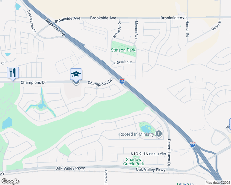 map of restaurants, bars, coffee shops, grocery stores, and more near 37177 Winged Foot Road in Beaumont