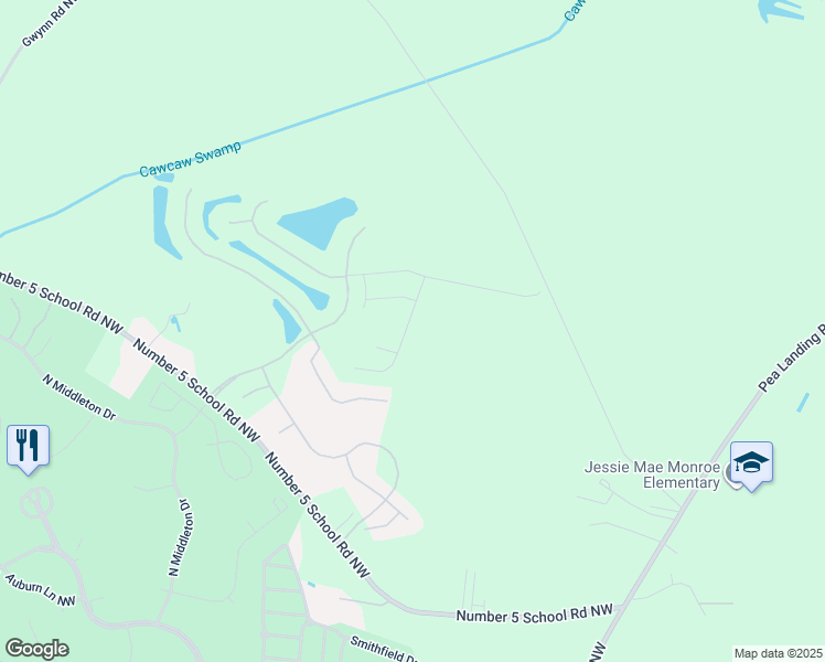 map of restaurants, bars, coffee shops, grocery stores, and more near 8801 Nashville Drive Northwest in Calabash
