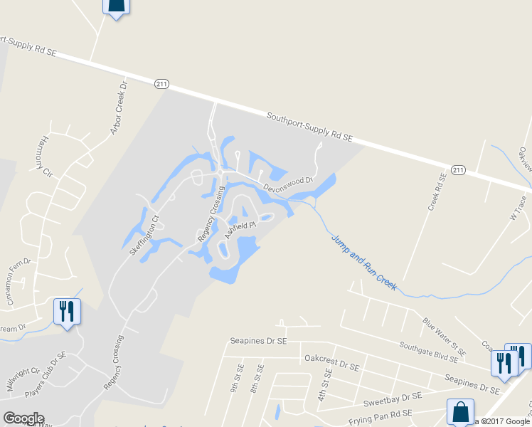 map of restaurants, bars, coffee shops, grocery stores, and more near Finley Court in Saint James