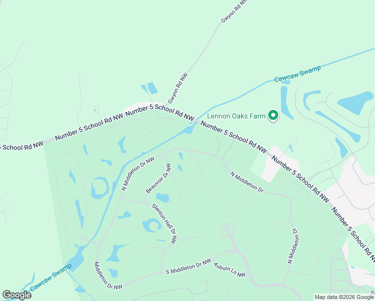 map of restaurants, bars, coffee shops, grocery stores, and more near North Middleton Drive Northwest in Calabash