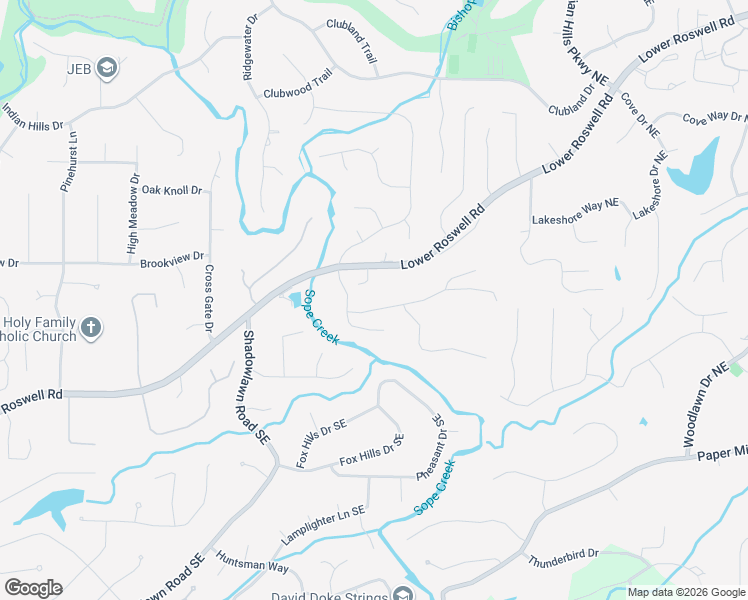 map of restaurants, bars, coffee shops, grocery stores, and more near 3883 Lindsey Road Northeast in Marietta