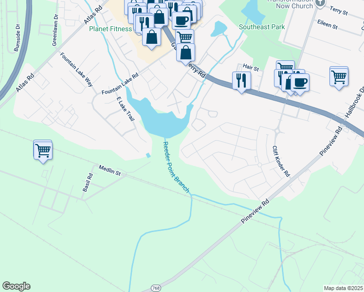 map of restaurants, bars, coffee shops, grocery stores, and more near 267 Council Loop in Columbia