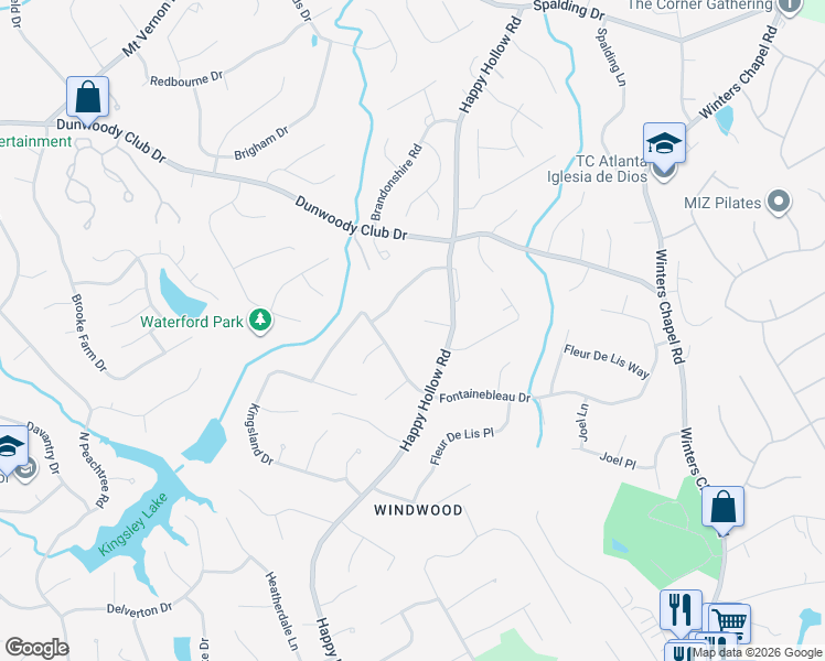 map of restaurants, bars, coffee shops, grocery stores, and more near 2548 Fontainebleau Drive in Doraville