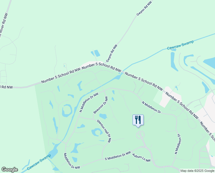 map of restaurants, bars, coffee shops, grocery stores, and more near 1108 Moultrie Dr NW in Calabash