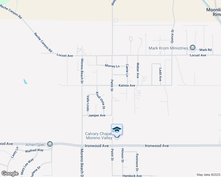 map of restaurants, bars, coffee shops, grocery stores, and more near 28010 Kalmia Avenue in Moreno Valley