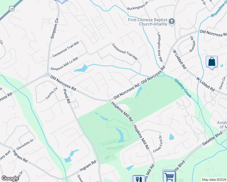 map of restaurants, bars, coffee shops, grocery stores, and more near 4505 Millerbrook Court in Duluth