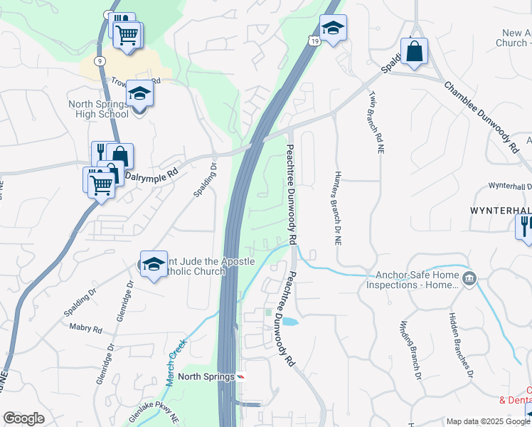 map of restaurants, bars, coffee shops, grocery stores, and more near 7450 Talbot Colony Northeast in Atlanta