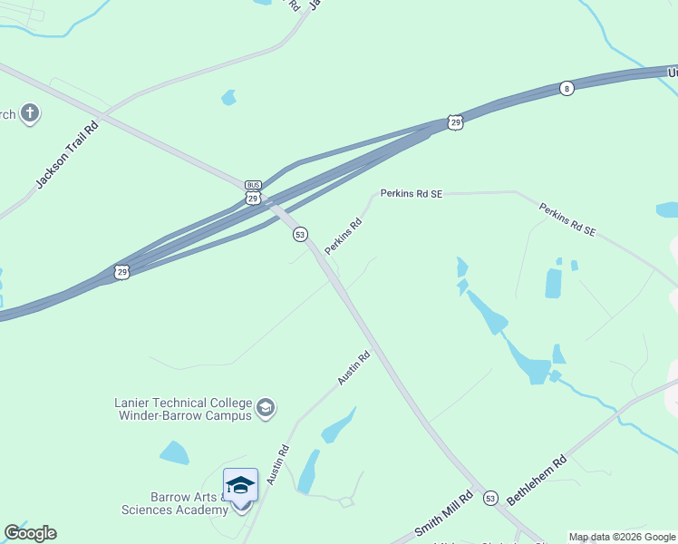 map of restaurants, bars, coffee shops, grocery stores, and more near 1194 Hog Mountain Road in Winder