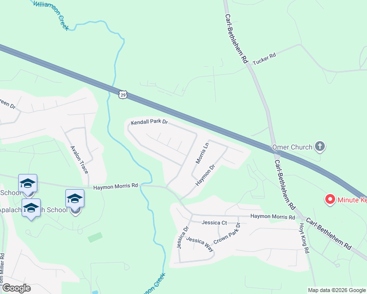 map of restaurants, bars, coffee shops, grocery stores, and more near in Winder