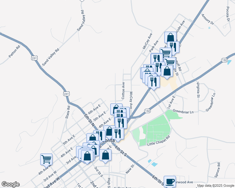 map of restaurants, bars, coffee shops, grocery stores, and more near 808 Cotton Avenue in Oneonta