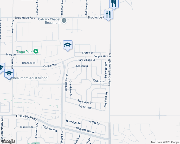 map of restaurants, bars, coffee shops, grocery stores, and more near in Beaumont