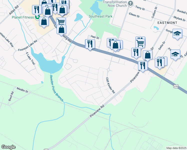 map of restaurants, bars, coffee shops, grocery stores, and more near 524 Scribes Lane in Columbia