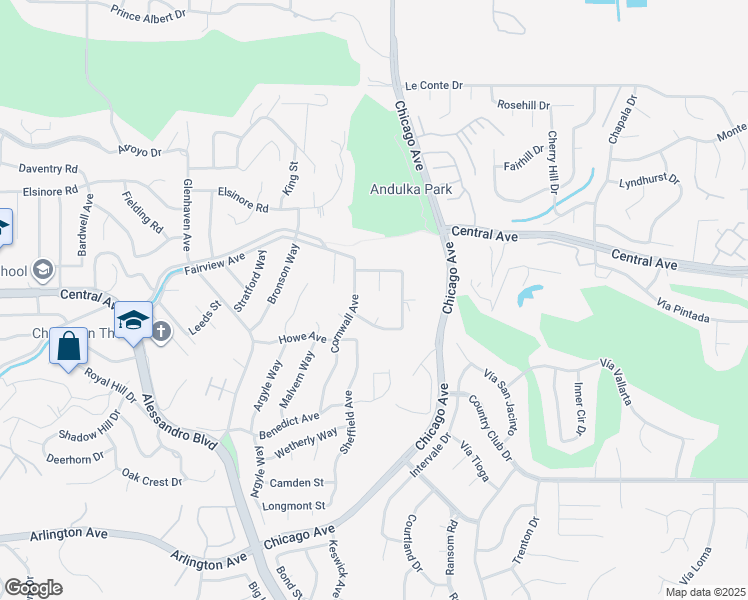 map of restaurants, bars, coffee shops, grocery stores, and more near 5347 Milice Court in Riverside