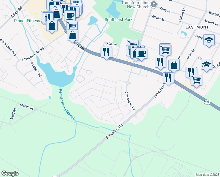 map of restaurants, bars, coffee shops, grocery stores, and more near 524 Scribes Lane in Columbia