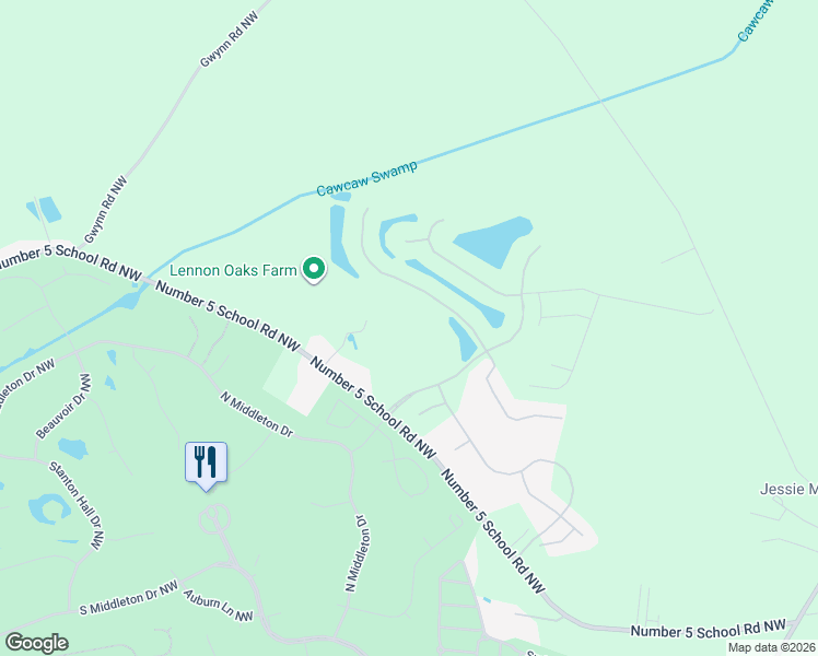 map of restaurants, bars, coffee shops, grocery stores, and more near 7889 Balfour Ave NW in Brunswick