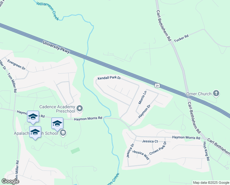 map of restaurants, bars, coffee shops, grocery stores, and more near 718 Fletcher Drive in Winder