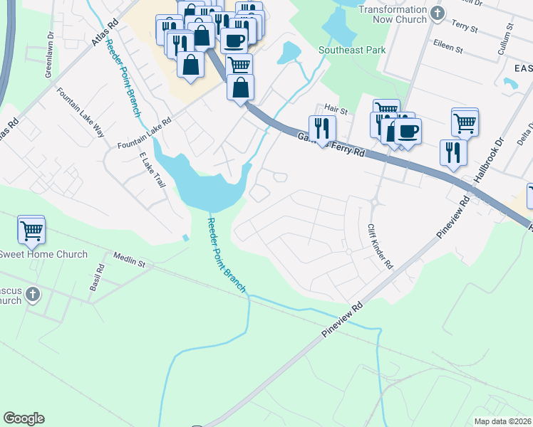 map of restaurants, bars, coffee shops, grocery stores, and more near 329 Council Loop in Columbia