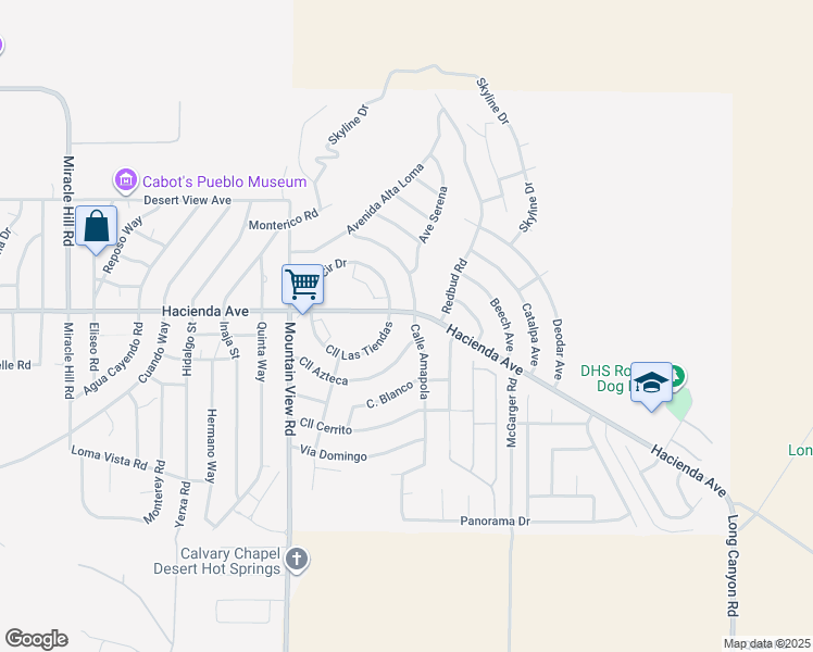 map of restaurants, bars, coffee shops, grocery stores, and more near 13039 Calle Amapola in Desert Hot Springs