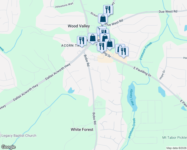 map of restaurants, bars, coffee shops, grocery stores, and more near 54 Allison Drive in Dallas