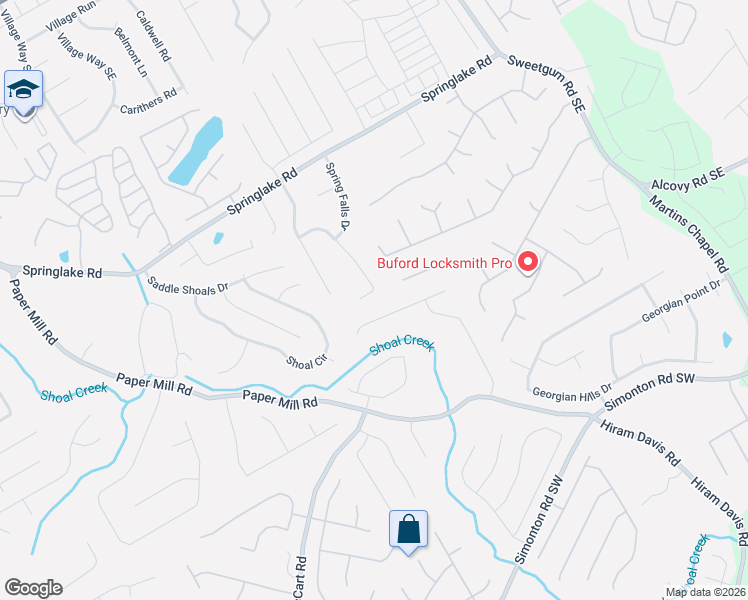 map of restaurants, bars, coffee shops, grocery stores, and more near 830 Josh Lane in Lawrenceville
