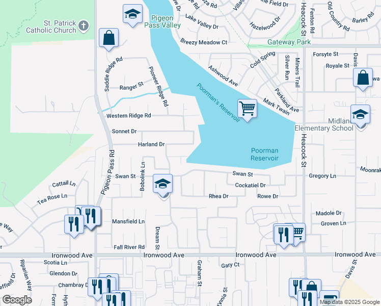 map of restaurants, bars, coffee shops, grocery stores, and more near 23456 Toucan Place in Moreno Valley