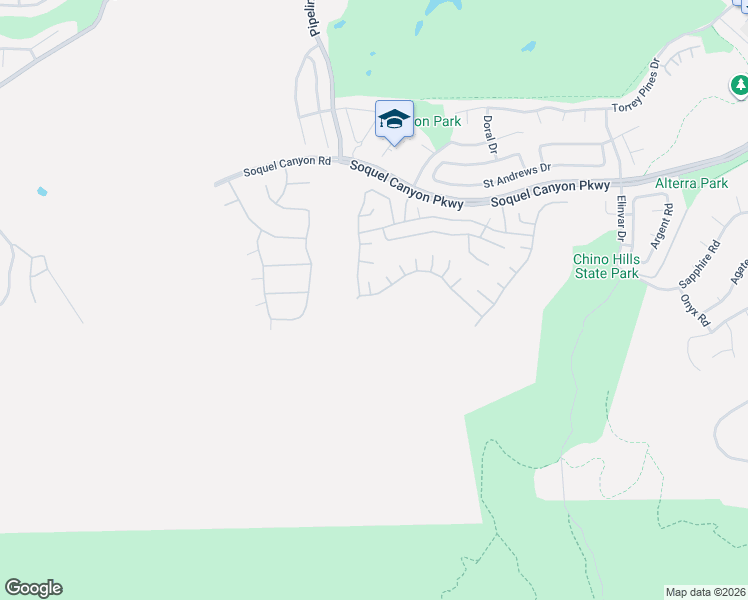 map of restaurants, bars, coffee shops, grocery stores, and more near 4165 Stone Mountain Drive in Chino Hills