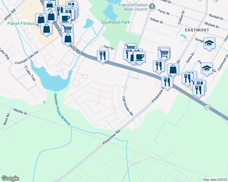 map of restaurants, bars, coffee shops, grocery stores, and more near 119 Beacon Field Road in Columbia