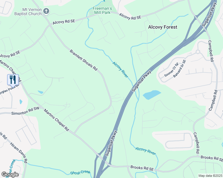 map of restaurants, bars, coffee shops, grocery stores, and more near 876 Bramlett Shoals Road in Lawrenceville