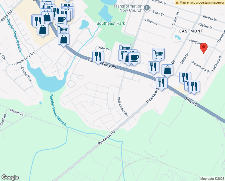 map of restaurants, bars, coffee shops, grocery stores, and more near 119 Beacons Field Road in Columbia