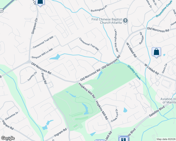 map of restaurants, bars, coffee shops, grocery stores, and more near 2411 Wagon Trace in Duluth