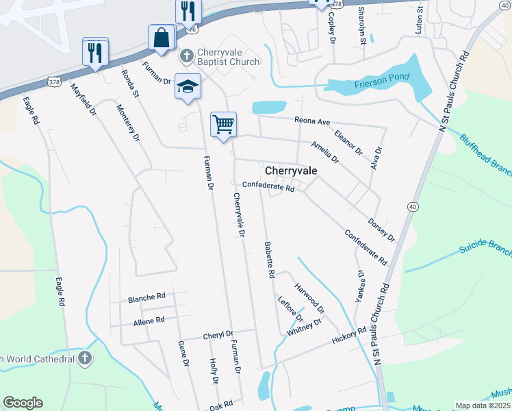 map of restaurants, bars, coffee shops, grocery stores, and more near 1204 Babette Road in Sumter