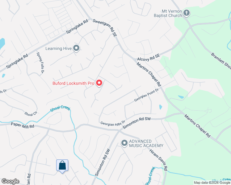 map of restaurants, bars, coffee shops, grocery stores, and more near 862 Martin Forest Court Southeast in Lawrenceville