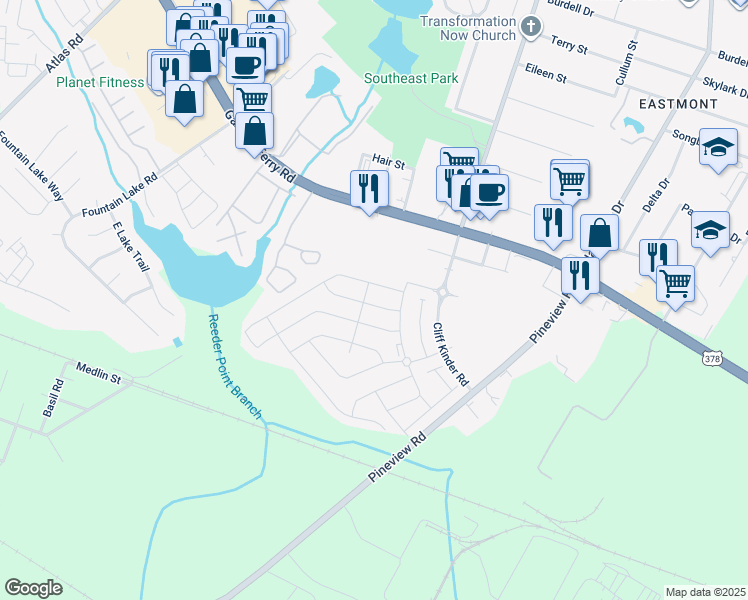 map of restaurants, bars, coffee shops, grocery stores, and more near 524 Scribes Lane in Columbia