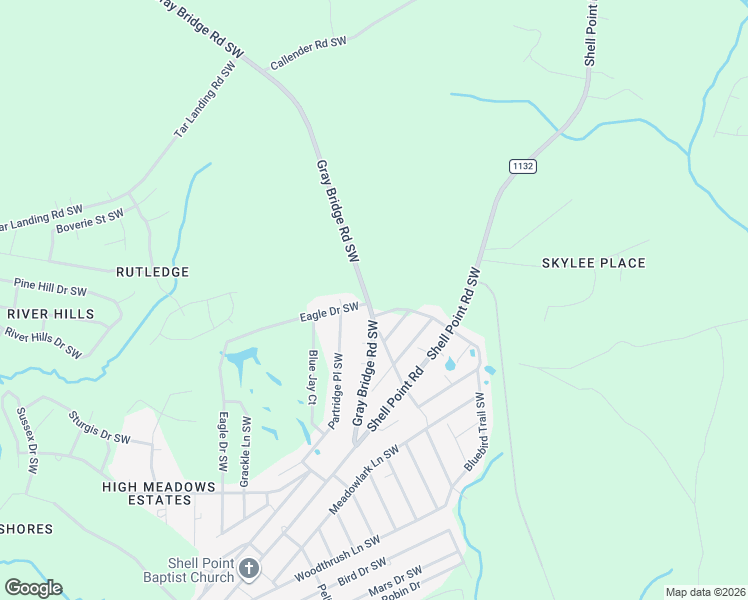 map of restaurants, bars, coffee shops, grocery stores, and more near 1224 Gray Bridge Road Southwest in Shallotte