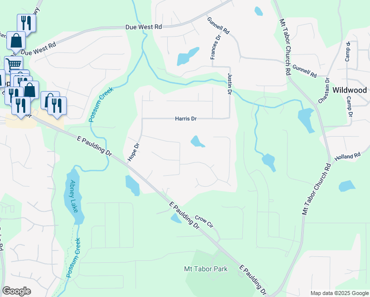 map of restaurants, bars, coffee shops, grocery stores, and more near 225 Hollis Circle in Dallas