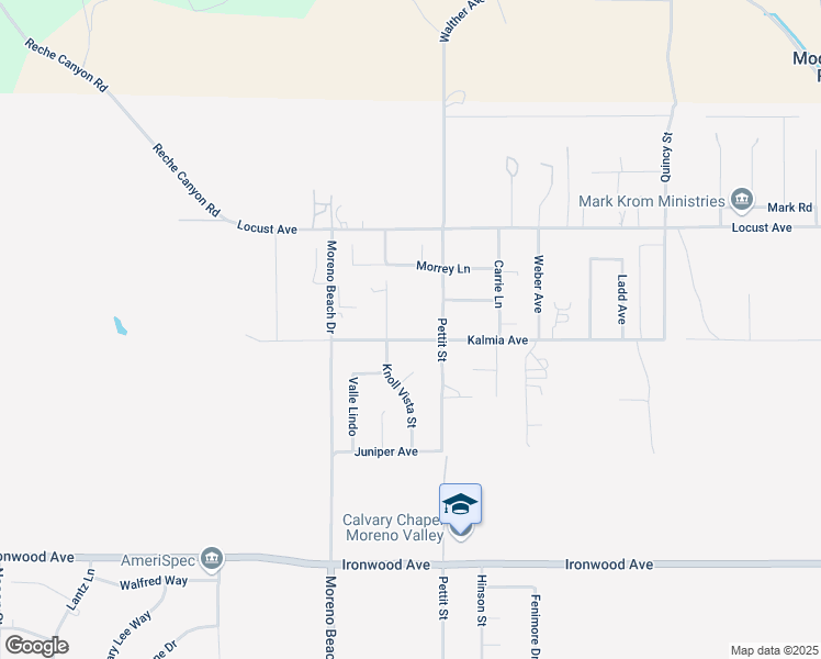 map of restaurants, bars, coffee shops, grocery stores, and more near 27930 Kalmia Avenue in Moreno Valley