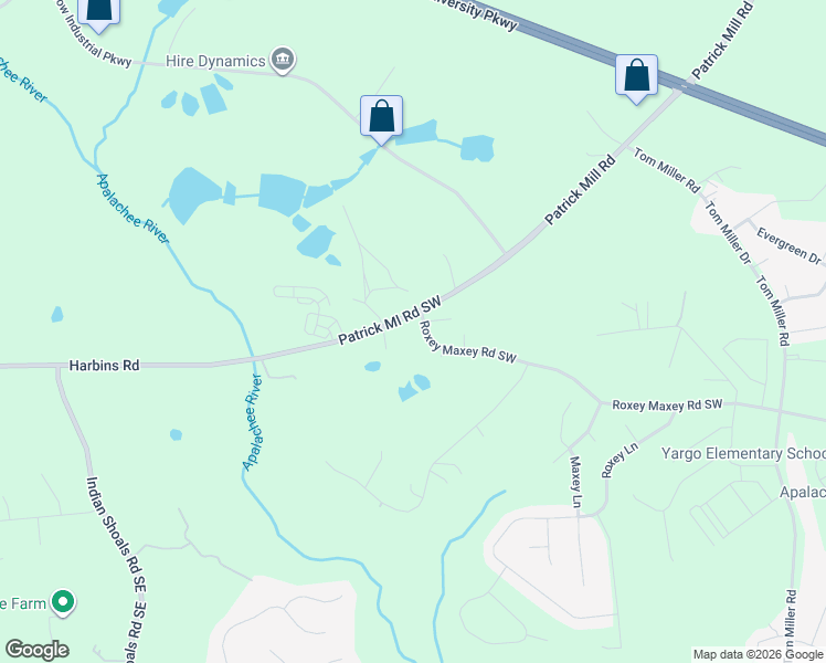 map of restaurants, bars, coffee shops, grocery stores, and more near 1214 Roxey Maxey Road Southwest in Winder