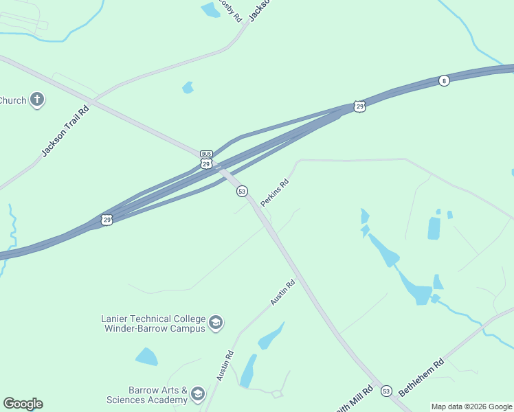 map of restaurants, bars, coffee shops, grocery stores, and more near 1164 Hog Mountain Road in Winder