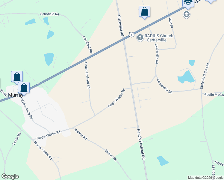 map of restaurants, bars, coffee shops, grocery stores, and more near 2 Peach Orchard Road in Gilbert