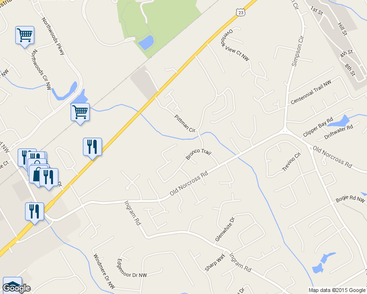 map of restaurants, bars, coffee shops, grocery stores, and more near 4916 Holbrook Circle Northwest in Duluth