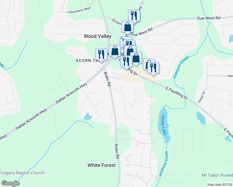 map of restaurants, bars, coffee shops, grocery stores, and more near 54 Allison Drive in Dallas