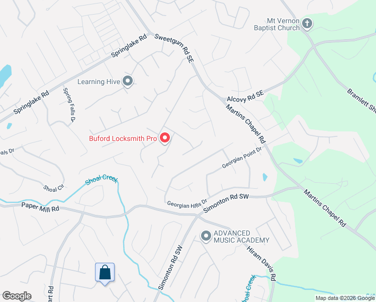map of restaurants, bars, coffee shops, grocery stores, and more near 862 Martin Forest Court Southeast in Lawrenceville