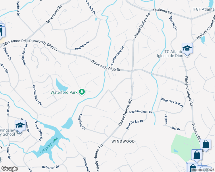 map of restaurants, bars, coffee shops, grocery stores, and more near 2488 Fontainebleau Drive in Doraville