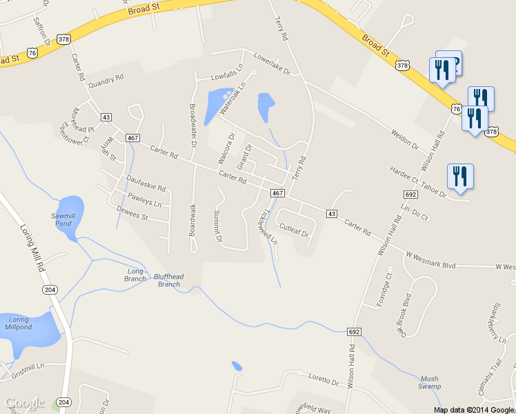 map of restaurants, bars, coffee shops, grocery stores, and more near 1265 Summit Drive in Sumter